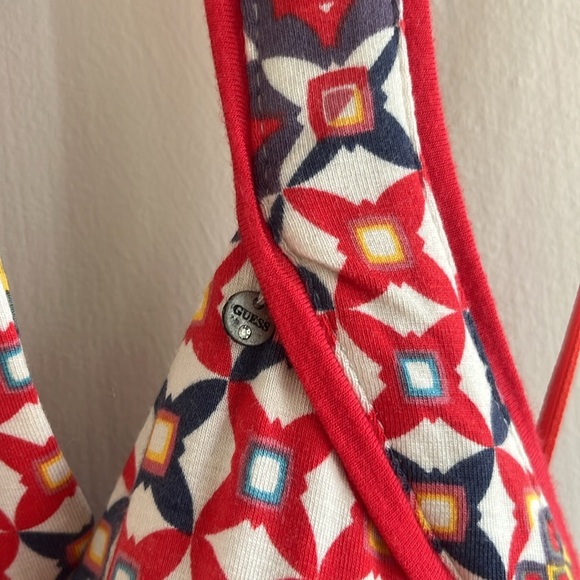 GUESS Y2k printed halter babydoll dress stretch fairy rockabilly 60s 70s small - Picture 6 of 11